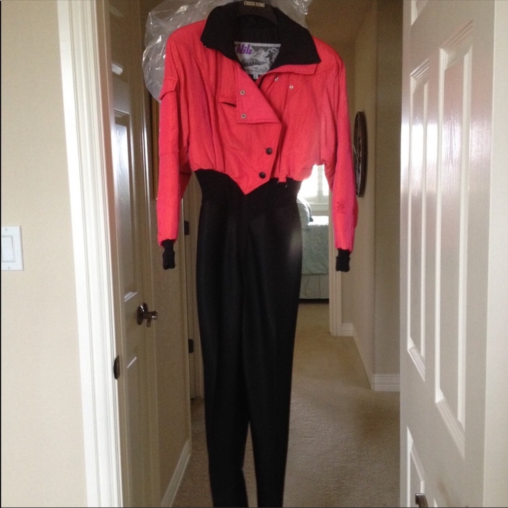 Nils Hot Pink & Black One Piece Ski Suit